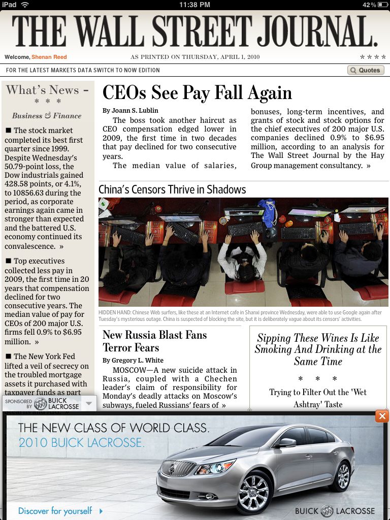 WSJ Buick Ad Expanded